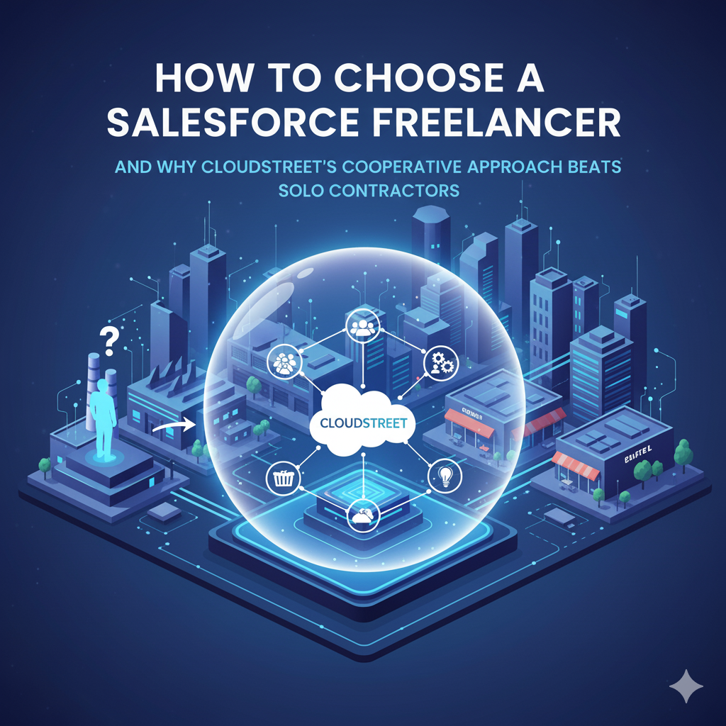 How to Choose a Salesforce Freelancer (And Why CLOUDSTREET's Cooperative Approach Beats Solo Contractors)